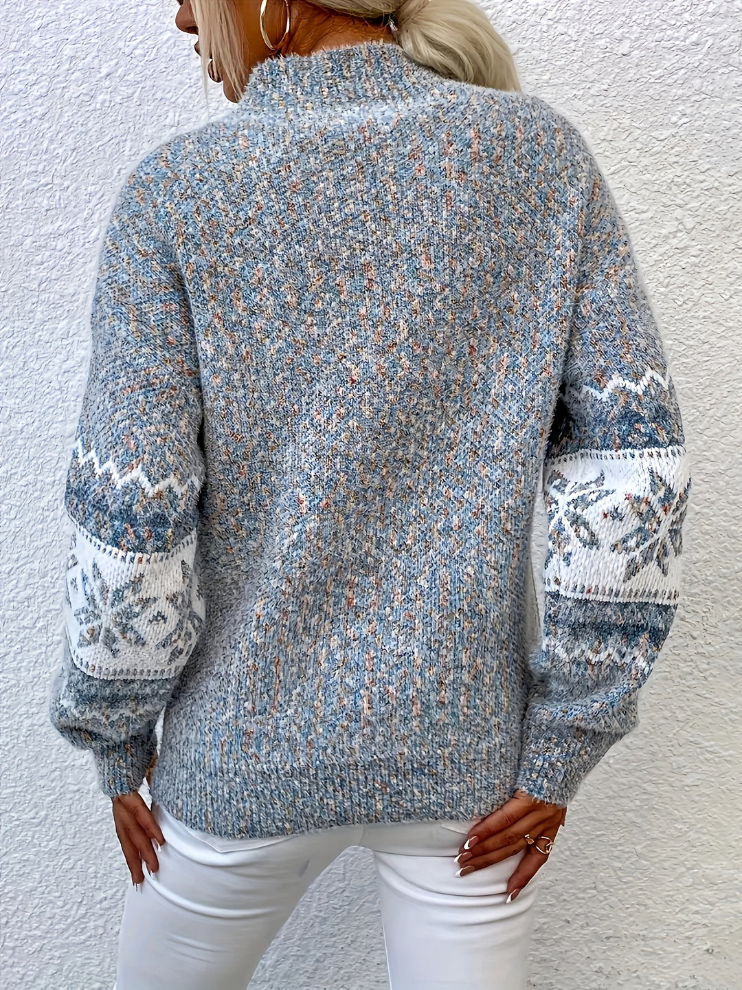 Sienna | Geometric Pattern Round-Neck Jumper