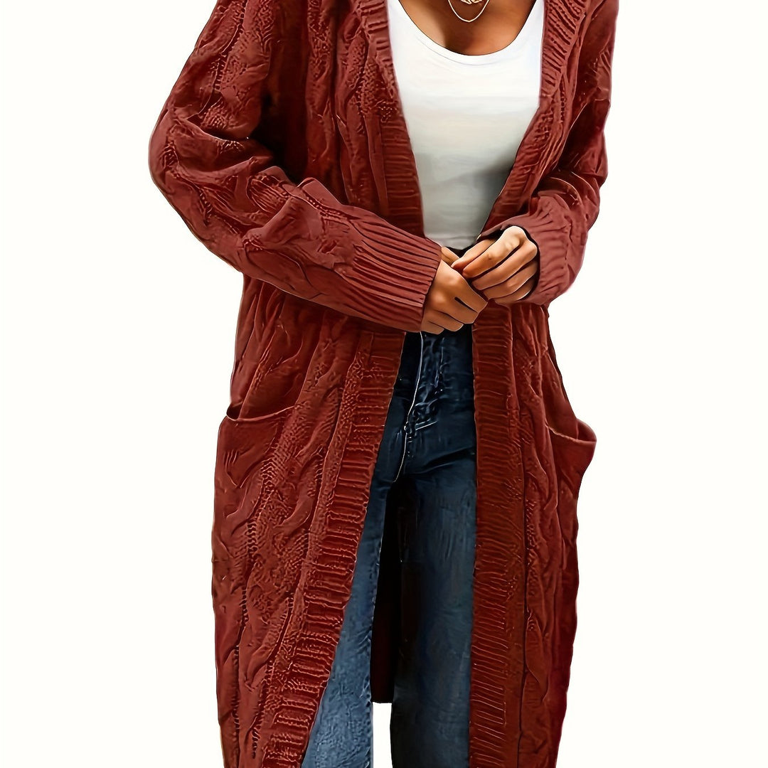 Marina | Plus Size Hooded Knit Cardigan