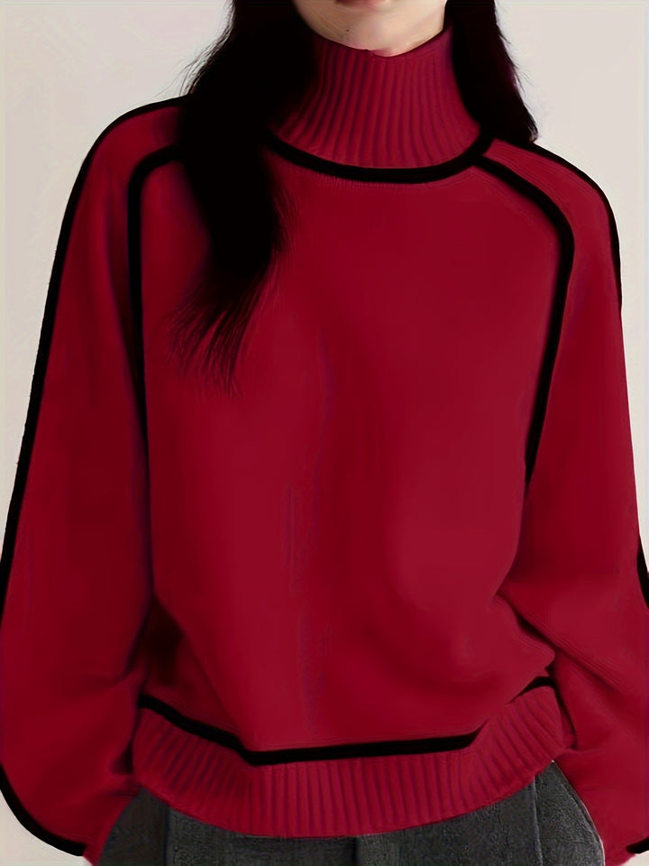 Clara | Colour Block Round-Neck Pullover Sweater