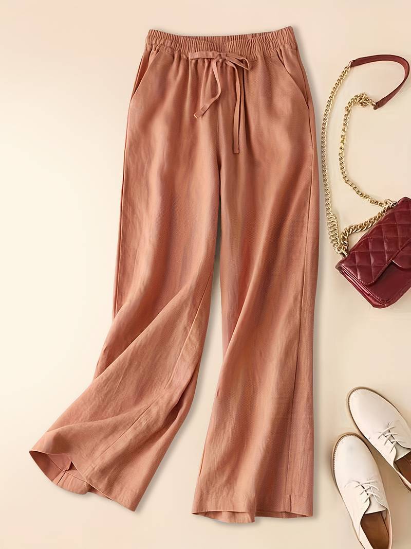 Camila | Relaxed Drawstring Linen-Look Trousers