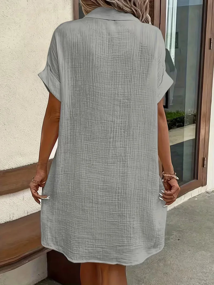 Marlena | Cotton Gauze Button-Front Shirt Dress
