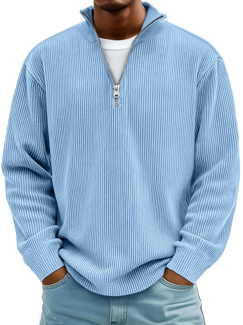 Theo | Men's Ribbed Half-Zip Jumper