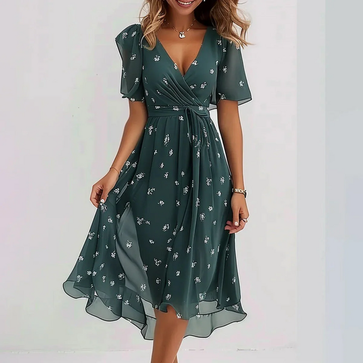 Marielle | Floral Wrap-Front Midi Dress