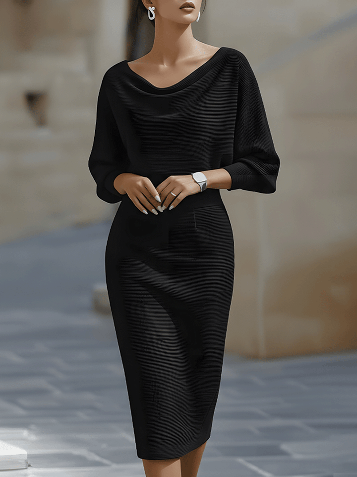 Della | Women's Draped Batwing Midi Dress