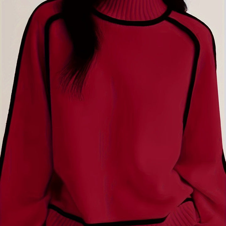 Clara | Colour Block Round-Neck Pullover Sweater