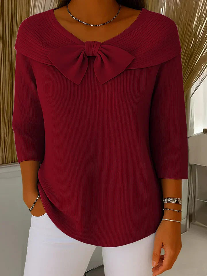 Carla | Women’s Sweater Bow Detail Round Neck