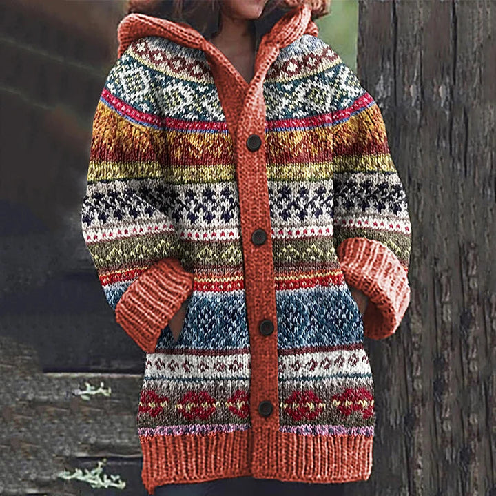 Women's Nordic Hooded Knit Cardigan