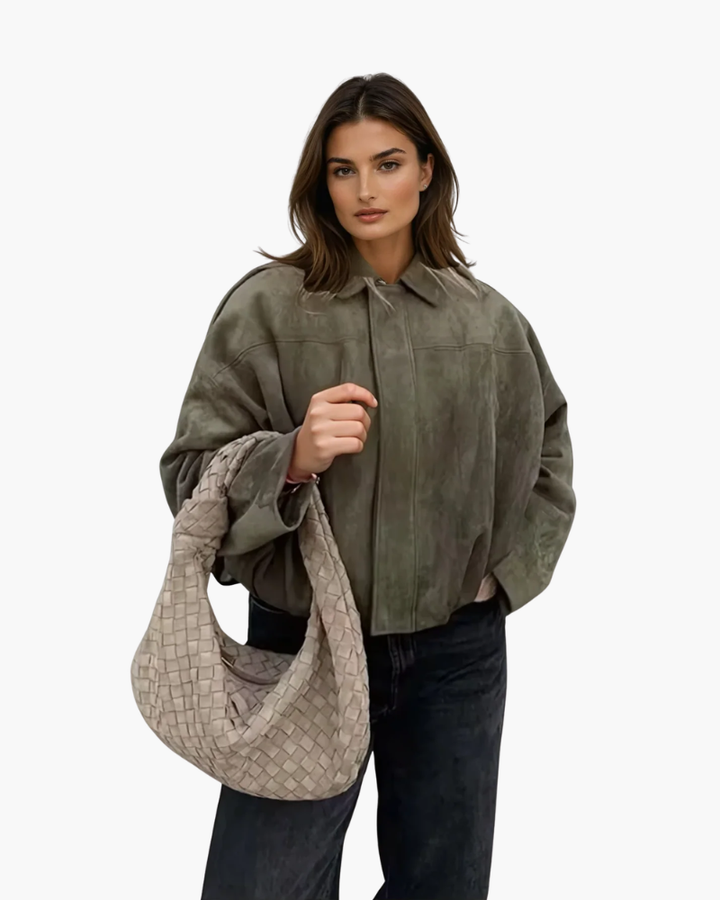 Fiora | Suede Bomber Jacket