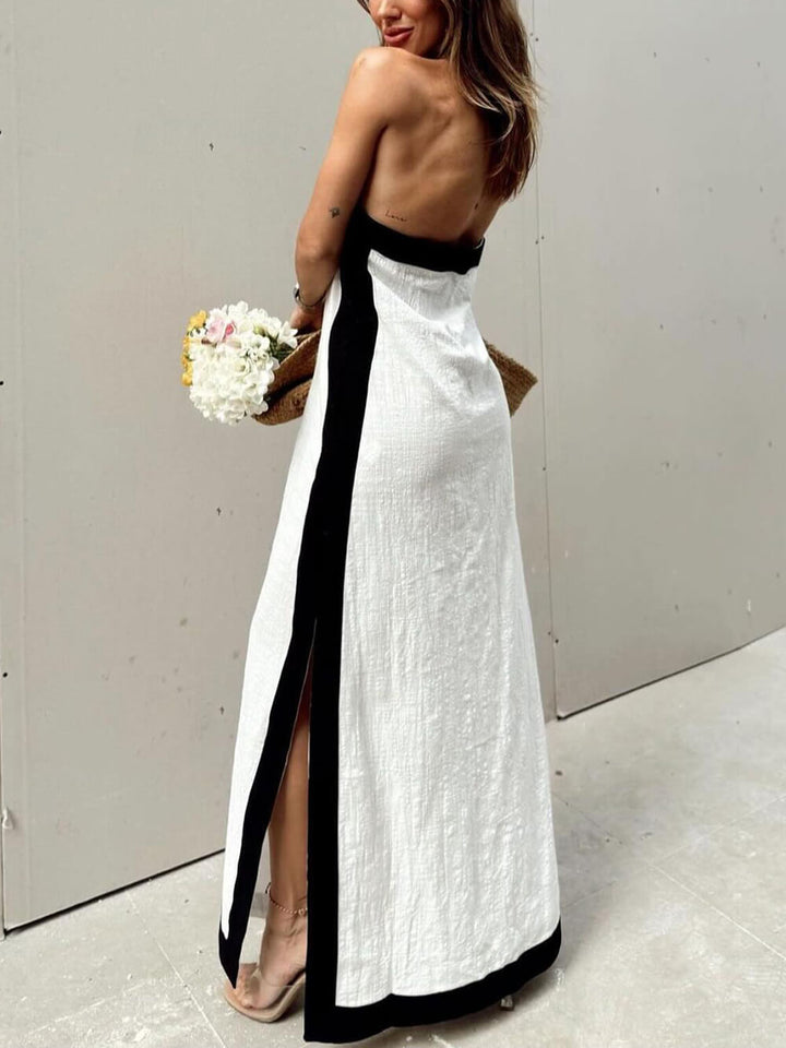 Callista | Colour Block Halter Neck Maxi Dress