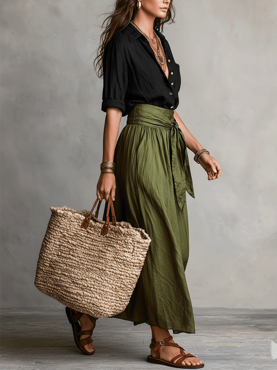 Amalie | Boho Top & Flowing Skirt Set