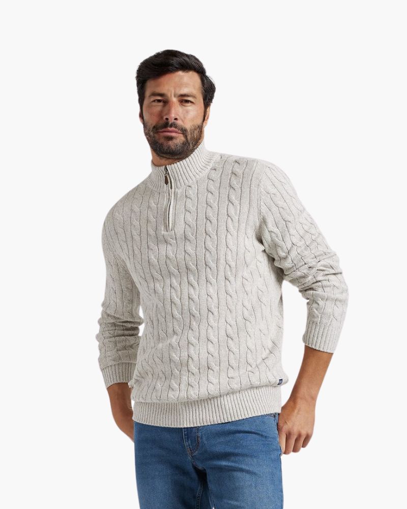 Rowan | Men’s Half-Zip Cotton Knit Jumper