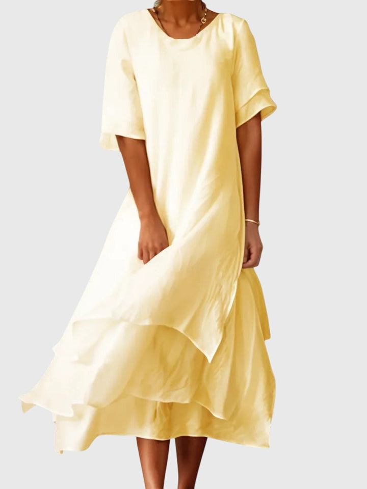 Roselle | Layered Asymmetrical Midi Dress
