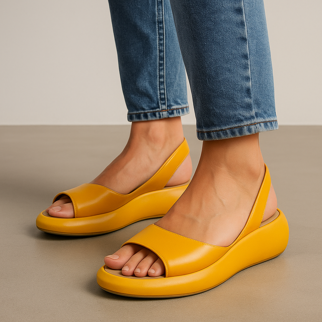 Nerissa | Cushioned Slingback Wedge Sandals