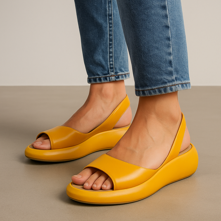 Nerissa | Cushioned Slingback Wedge Sandals