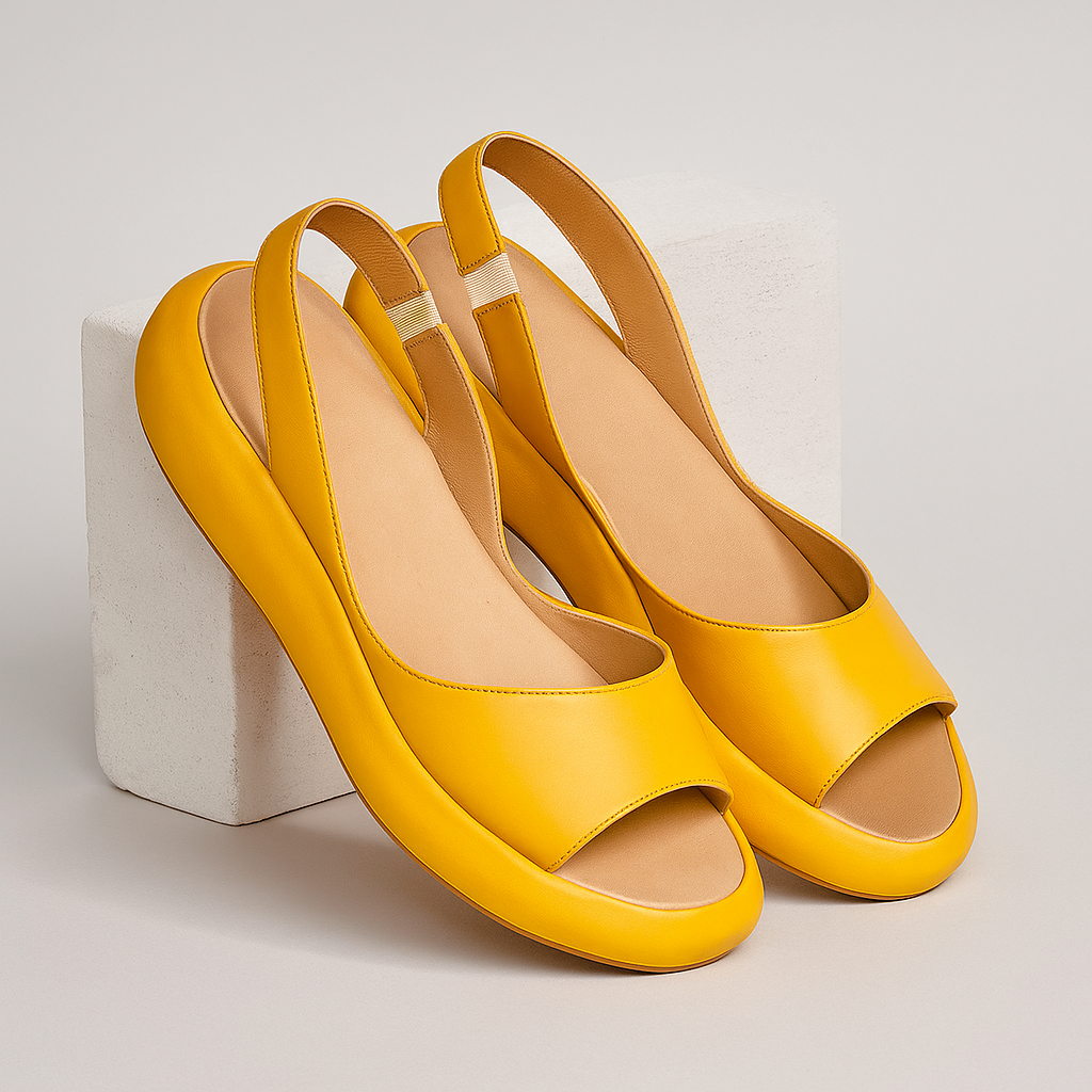 Nerissa | Cushioned Slingback Wedge Sandals