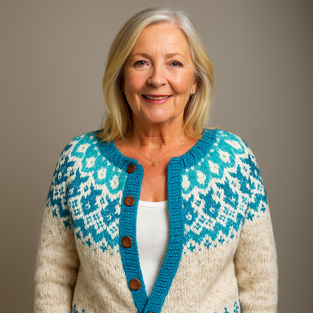 Cecily | Women's Nordic-Pattern Button-Front Cardigan