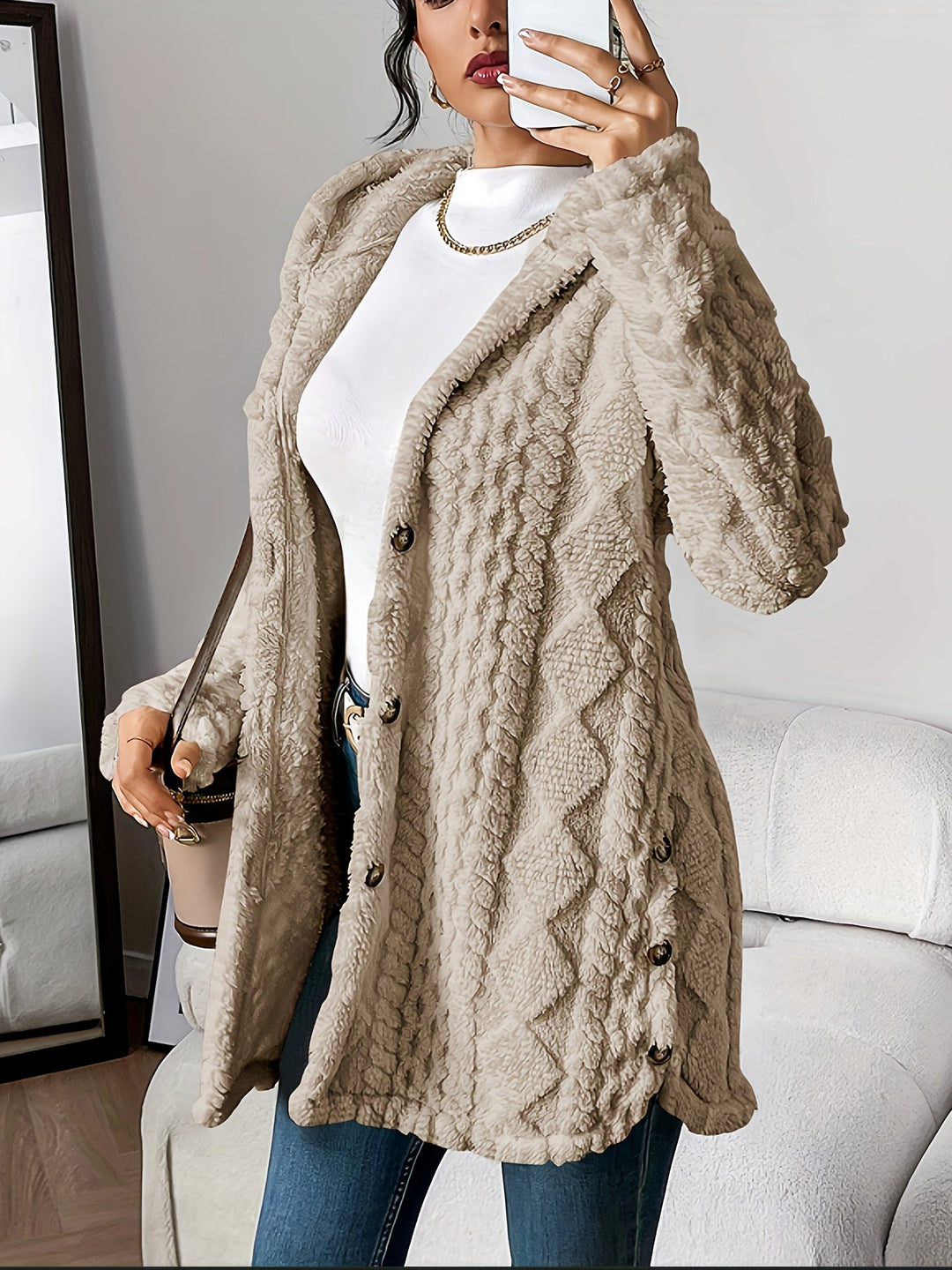 Lucille | Plush Hooded Cardigan