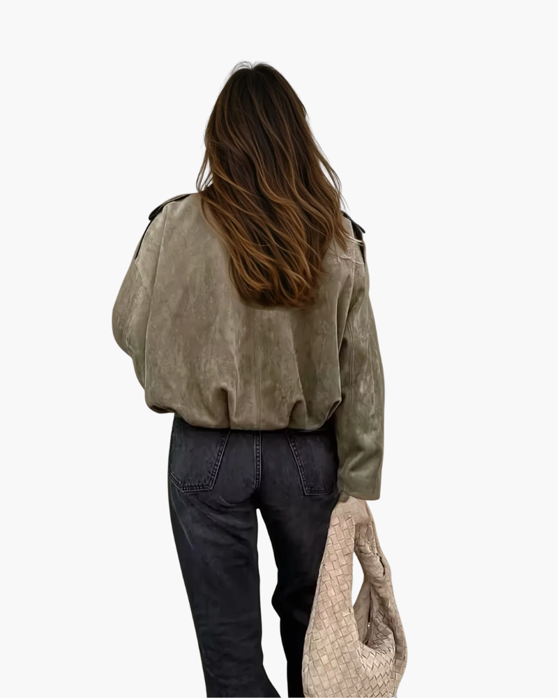 Fiora | Suede Bomber Jacket