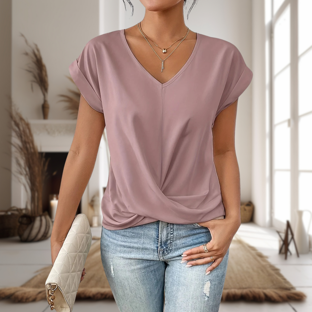 Ella | Casual Sweetheart Neck T-Shirt
