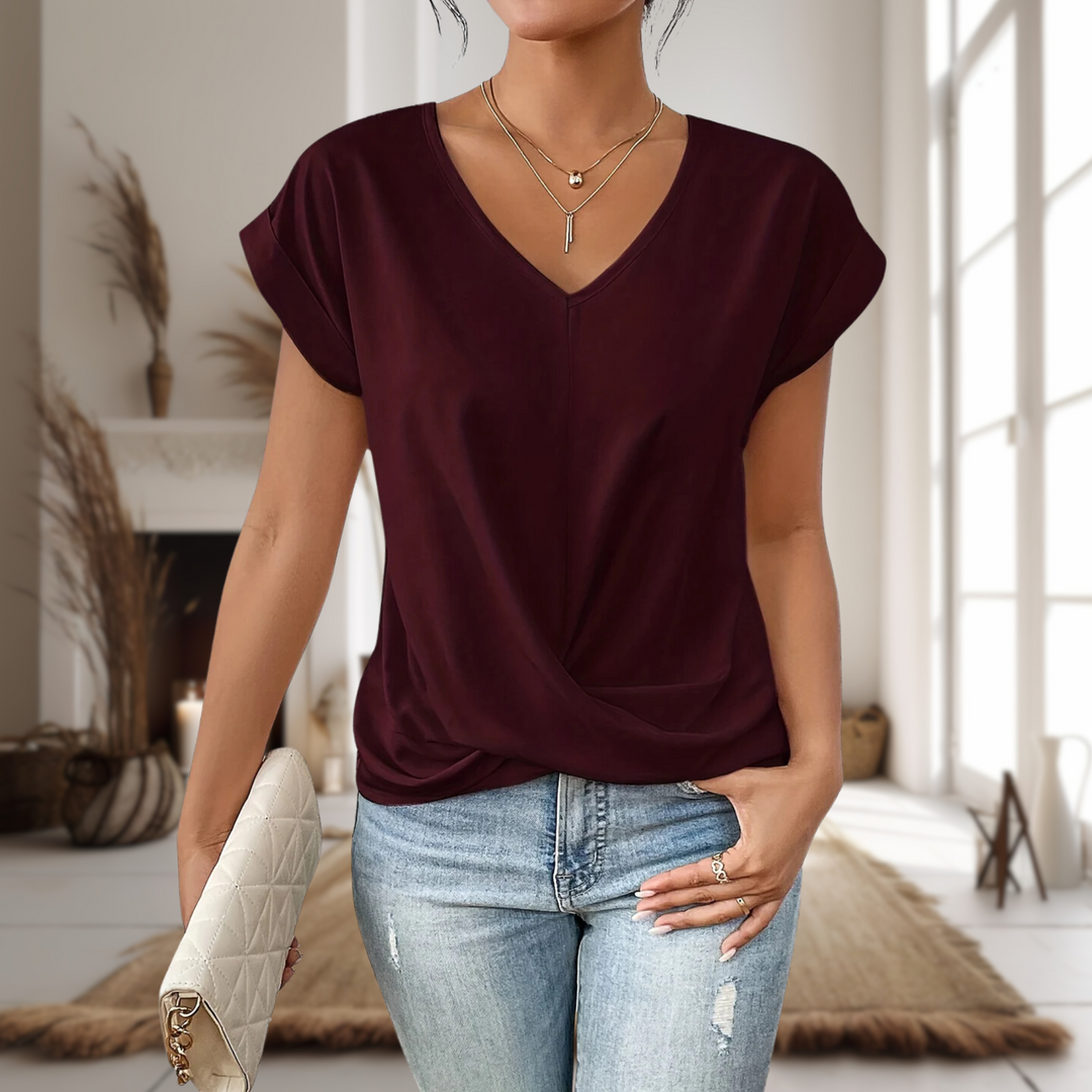 Ella | Casual Sweetheart Neck T-Shirt