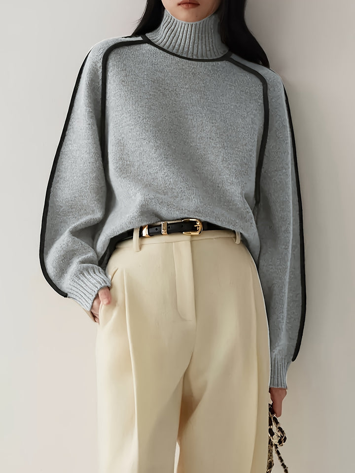 Clara | Colour Block Round-Neck Pullover Sweater