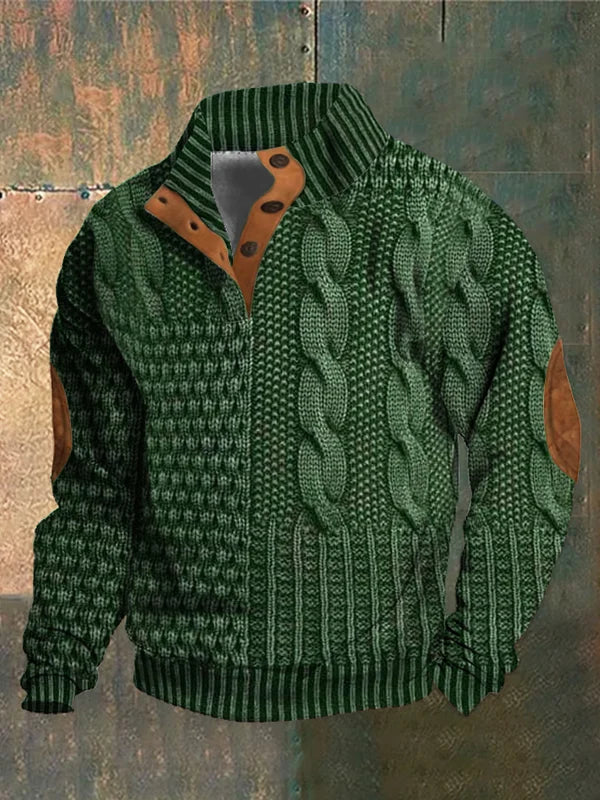 Orson | Men’s Patchwork Knit Crew Neck Jumper
