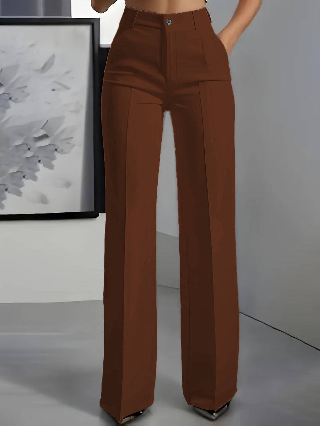 Juno | Women's High-Waisted Straight-Leg Trousers