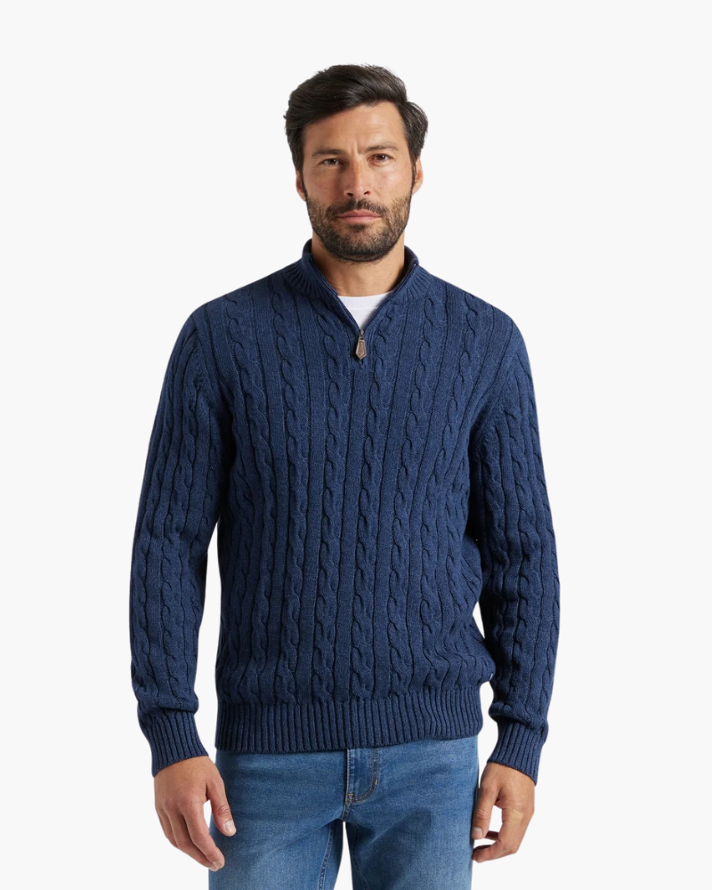 Rowan | Men’s Half-Zip Cotton Knit Jumper