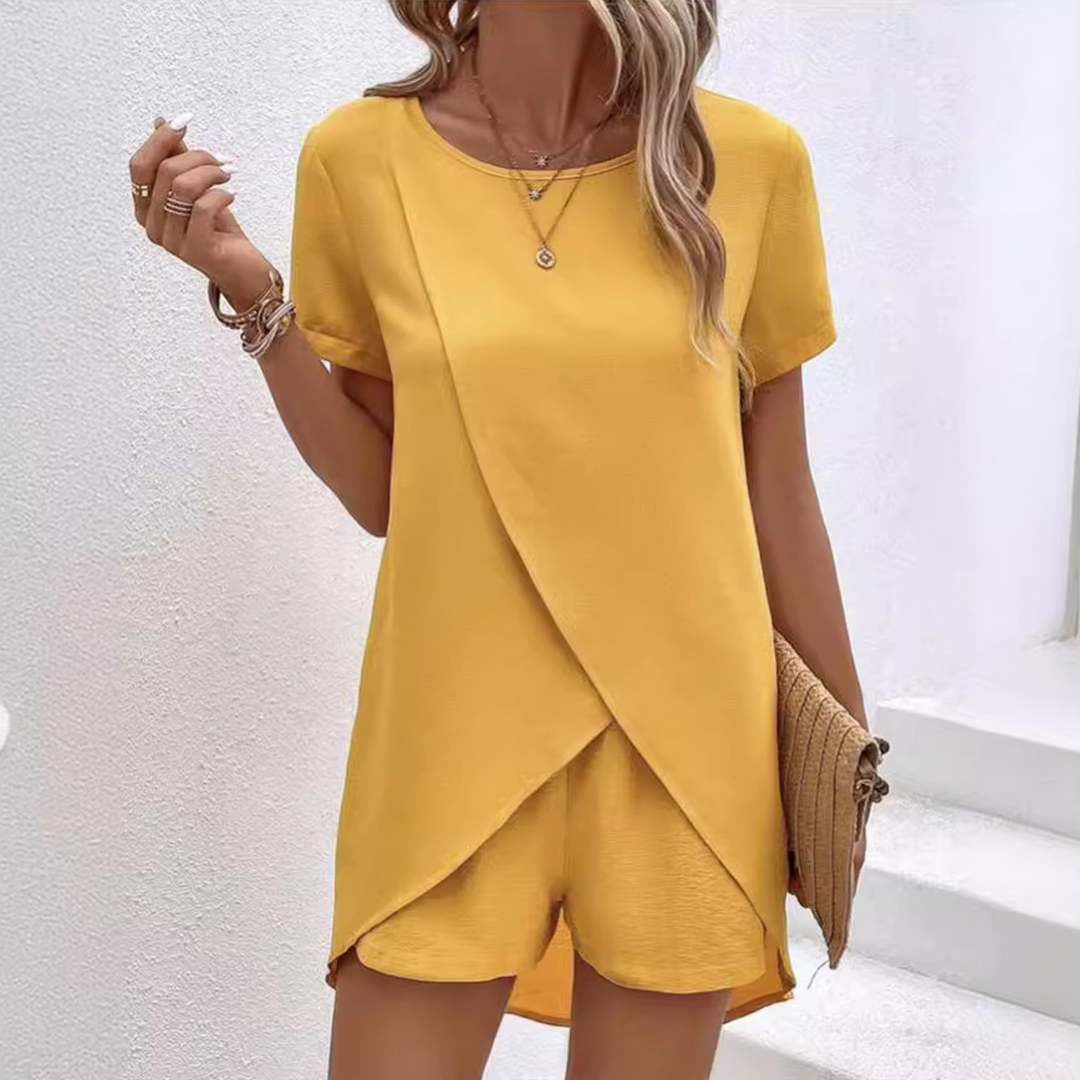 Mirelle | Wrap-Style Top & Shorts Set