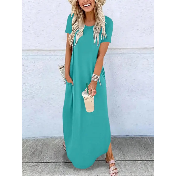Alina | Round-Neck Casual Maxi Dress