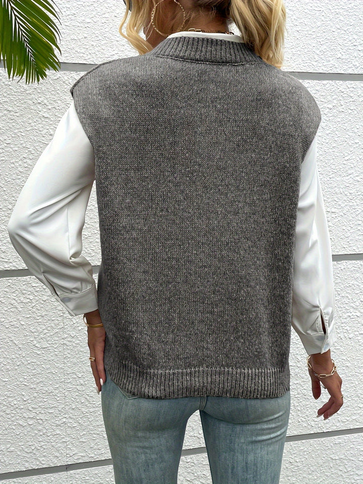 Lova | Women’s V-Neck Sleeveless Layering Knit Jumper