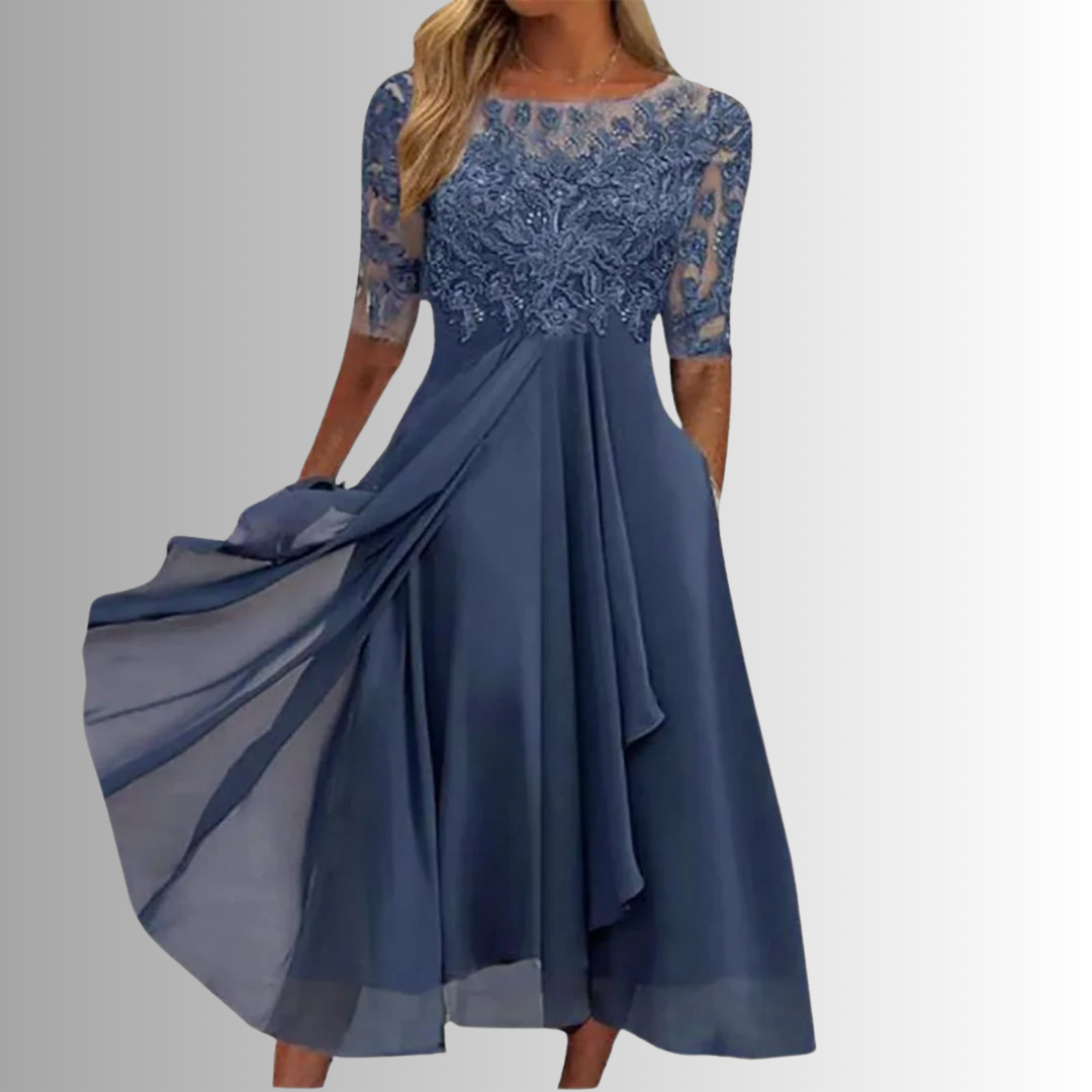 Celeste | Lace Bodice Midi Dress