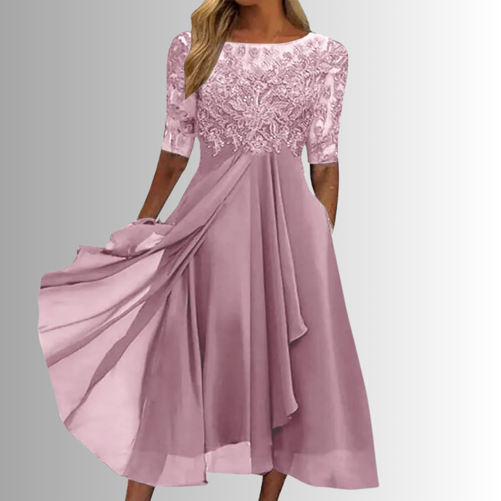 Celeste | Lace Bodice Midi Dress