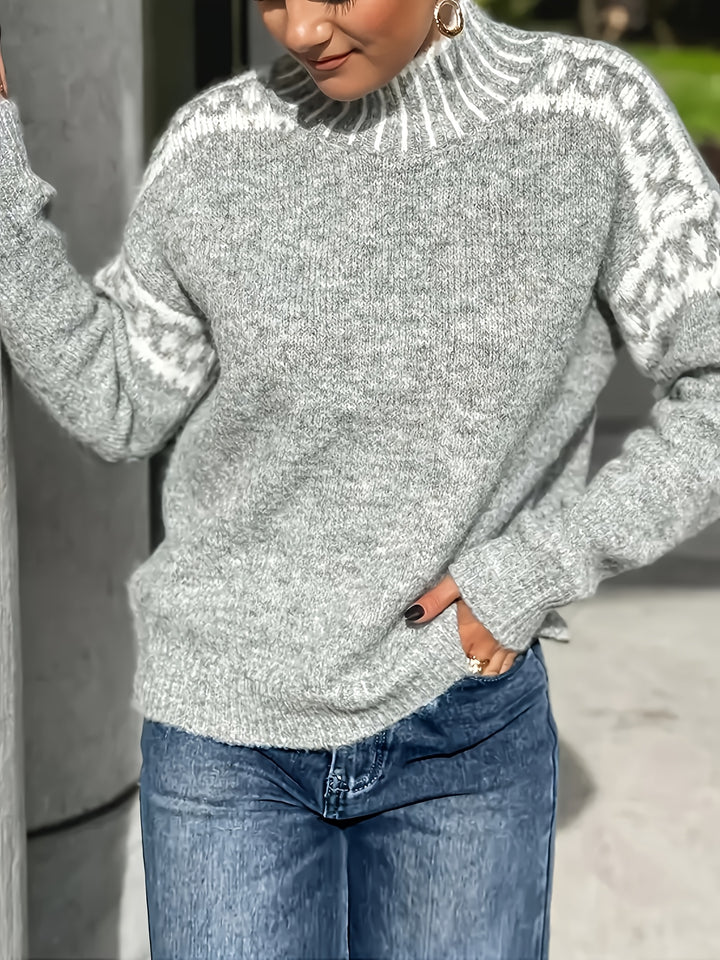 Elena | Jacquard Half-Turtleneck Jumper