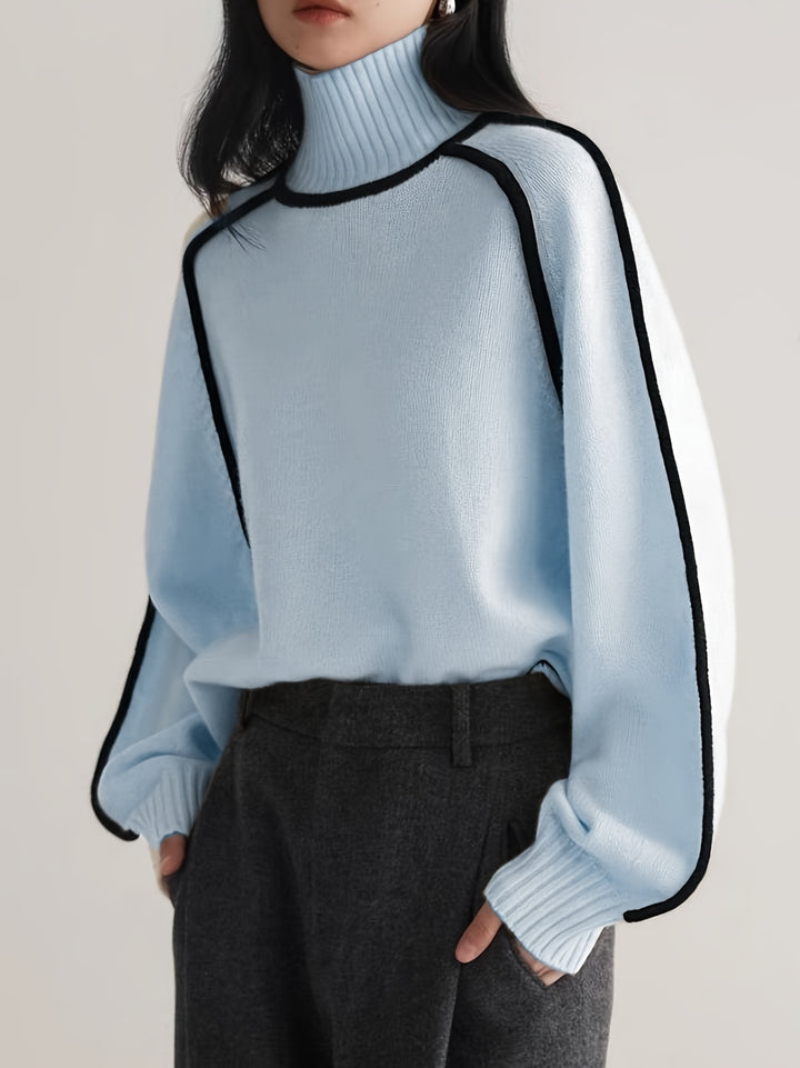 Clara | Colour Block Round-Neck Pullover Sweater