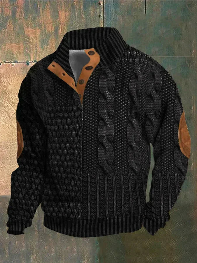 Orson | Men’s Patchwork Knit Crew Neck Jumper