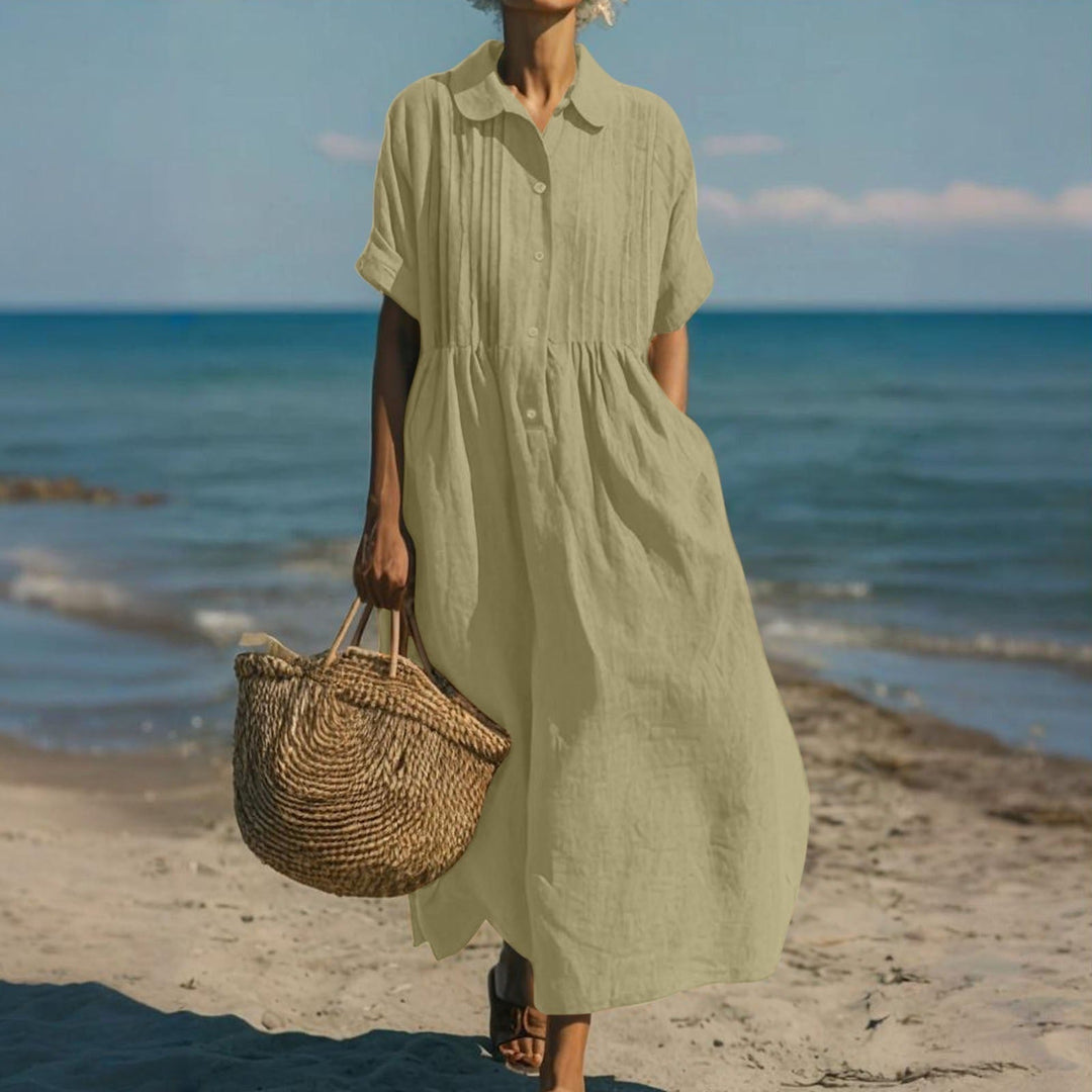 Anna | White Relaxed Maxi Shirt Dress