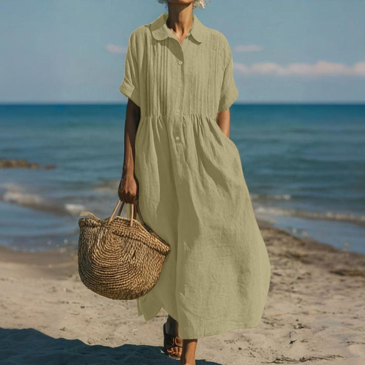 Anna | White Relaxed Maxi Shirt Dress
