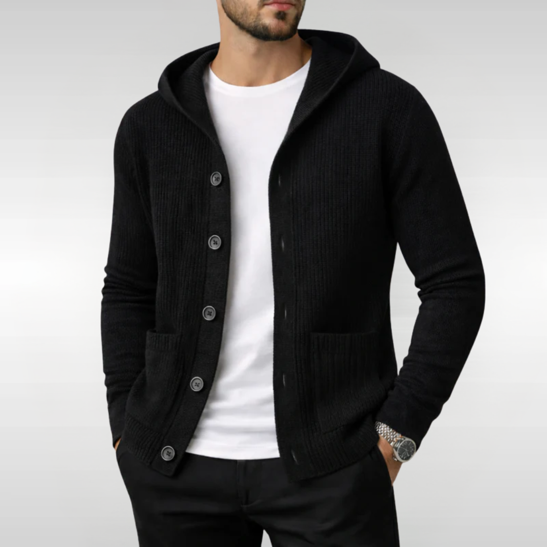 Thomas | Men's Hooded Knit Cardigan