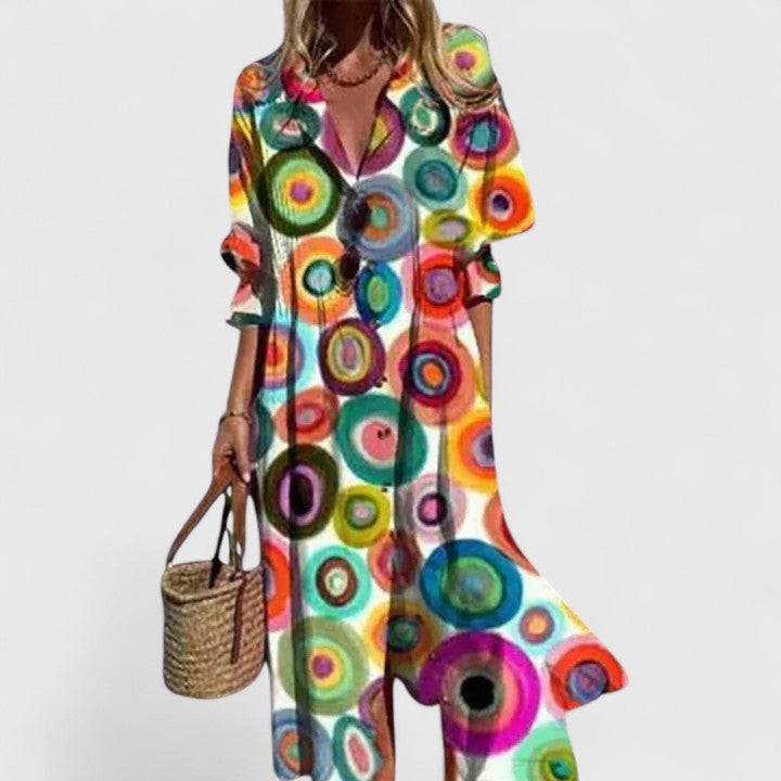 Aurelia | Floral Button-Front Maxi Dress