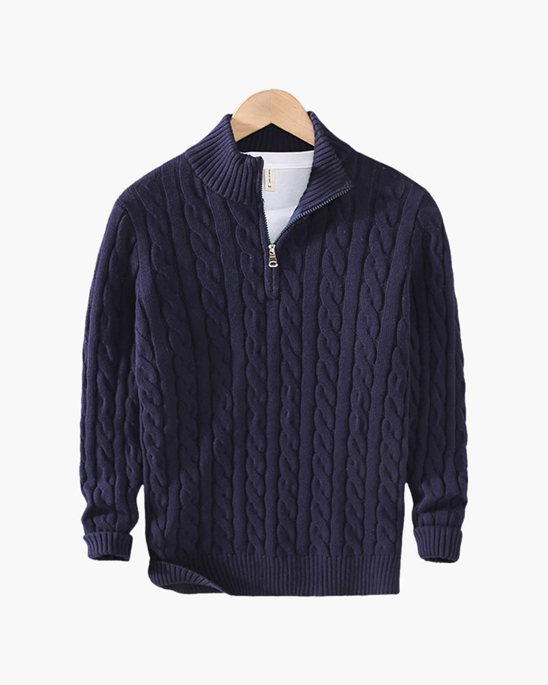 Rowan | Men’s Half-Zip Cotton Knit Jumper
