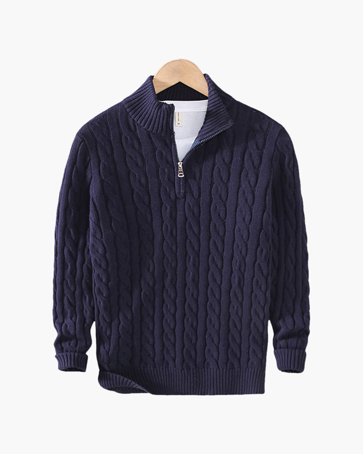 Rowan | Men’s Half-Zip Cotton Knit Jumper