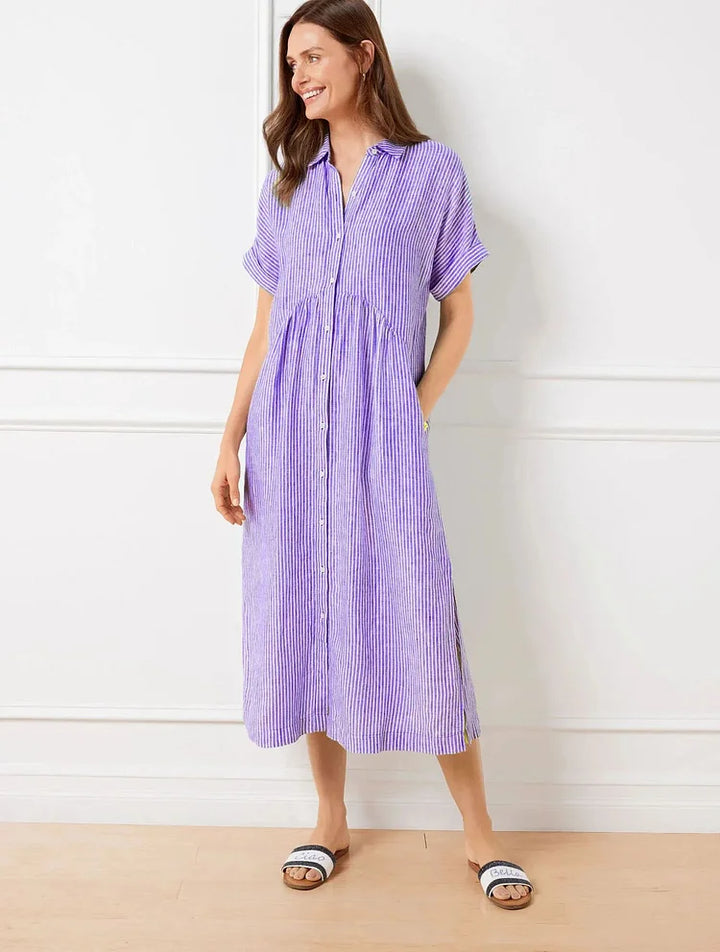 Clara | Relaxed Striped Button Dress