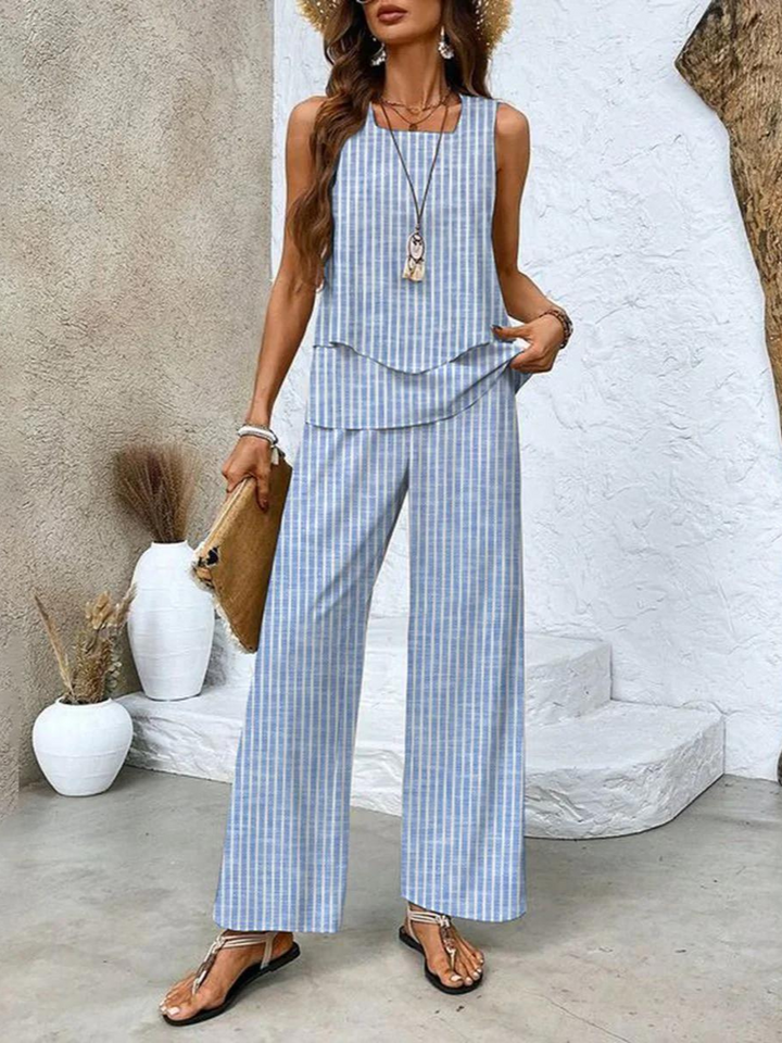 Liora | Layered Top & Wide-Leg Trouser Set