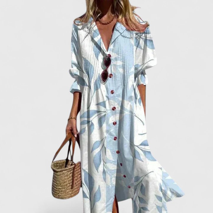 Aurelia | Floral Button-Front Maxi Dress