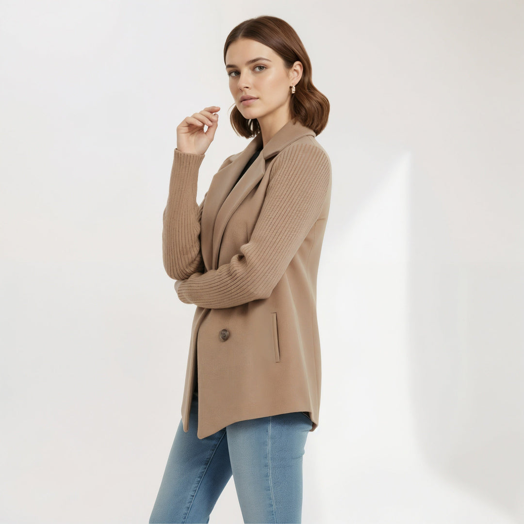 Thea | Ribbed Knit Blazer-Style Cardigan
