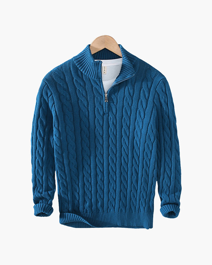 Rowan | Men’s Half-Zip Cotton Knit Jumper