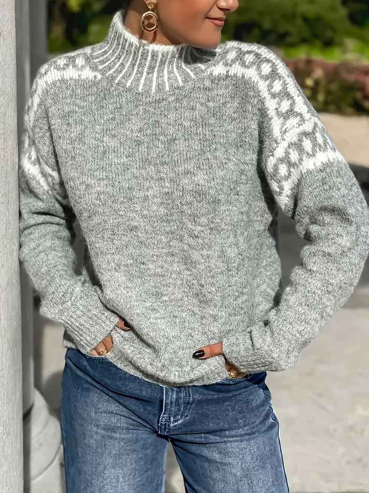 Elena | Jacquard Half-Turtleneck Jumper