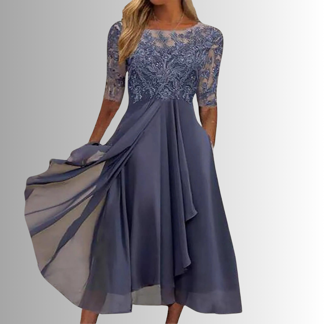 Celeste | Lace Bodice Midi Dress