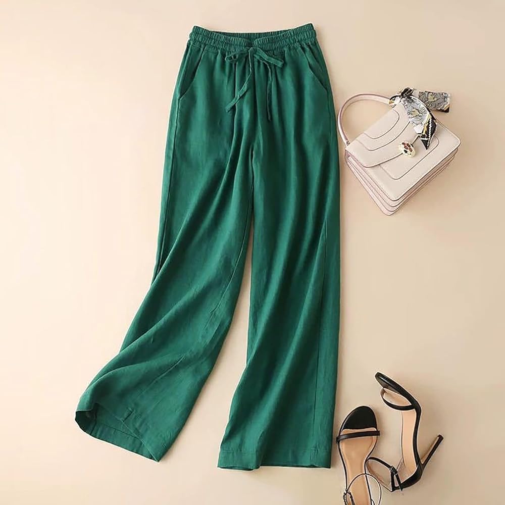 Cassia | Relaxed Drawstring Linen-Look Trousers